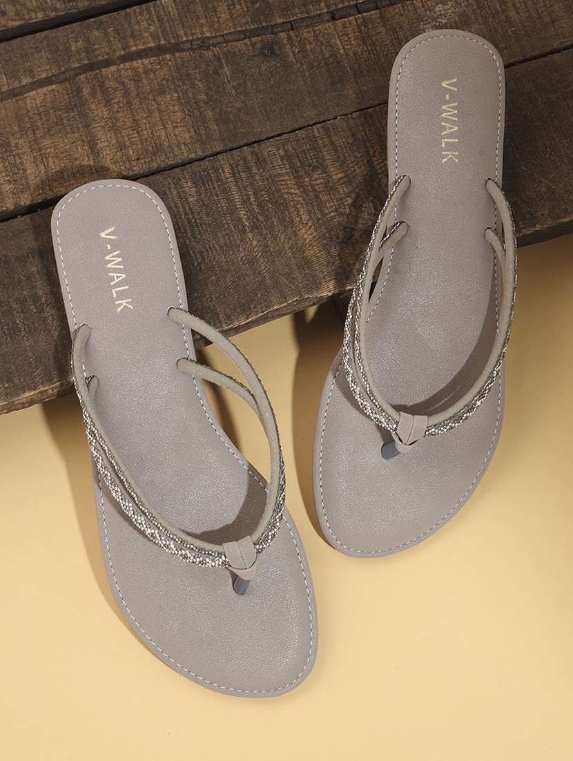 women slip on flat sandal