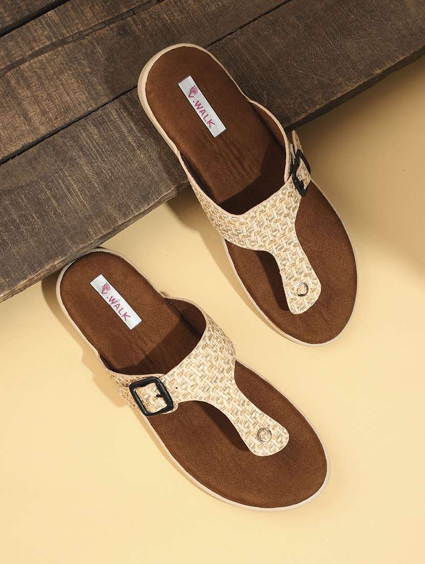 women beige slip on sandal