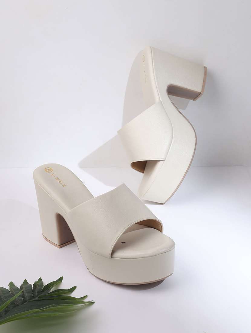 women beige slip on sandal