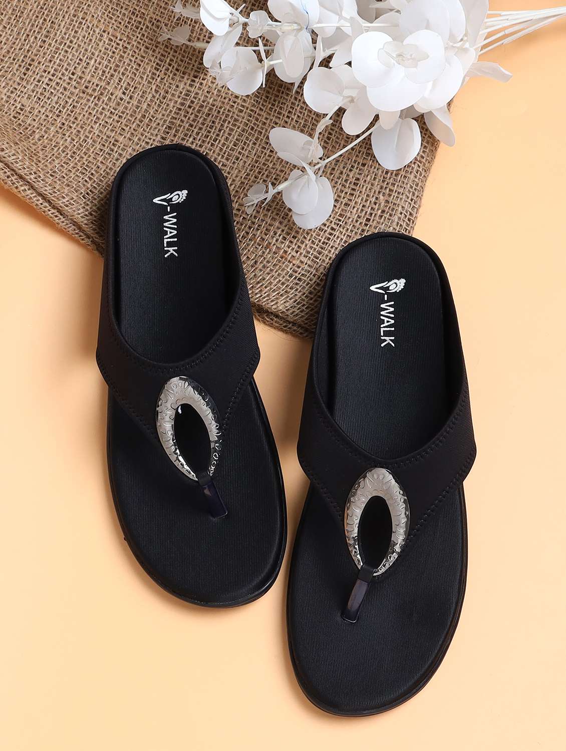 women solid slip on flat sandal