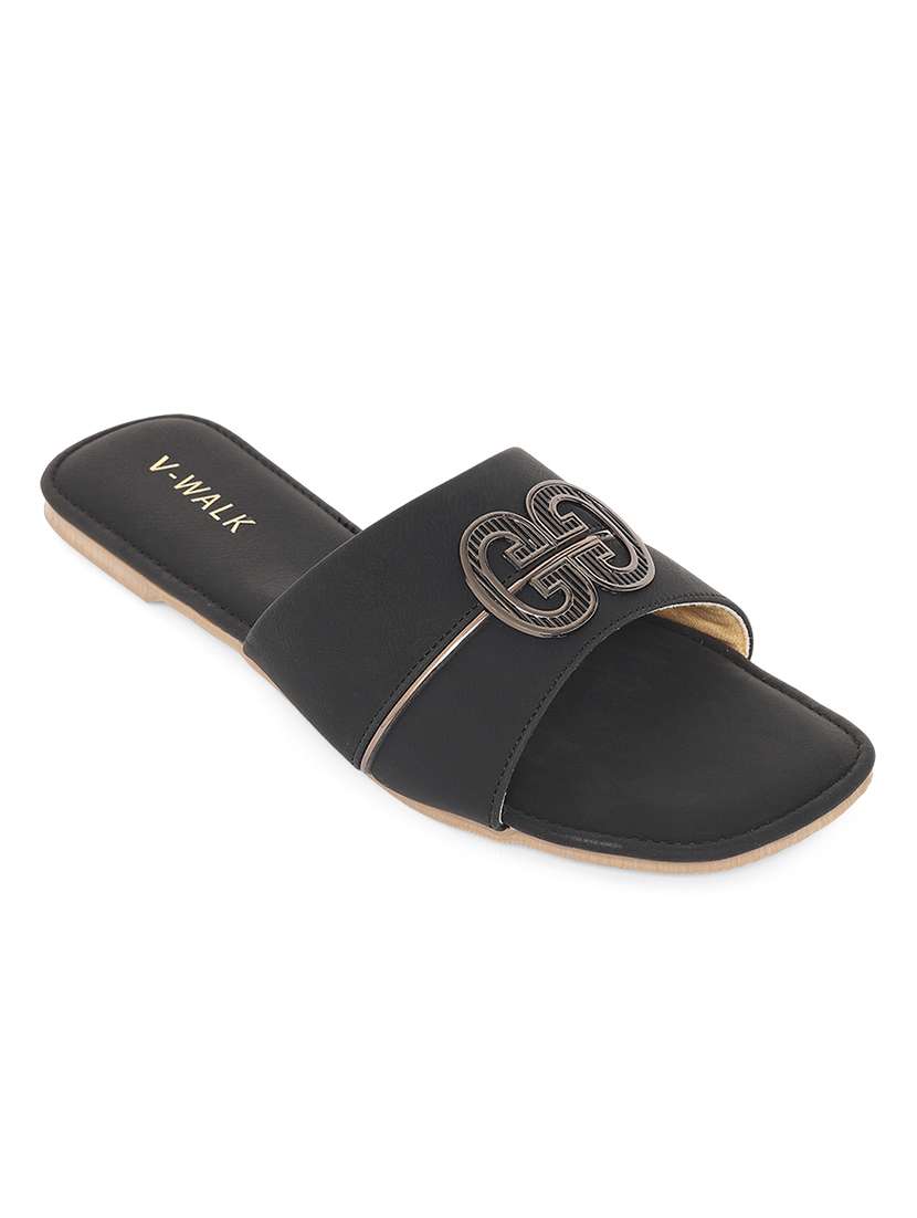 women solid slip on flat sandal - 22331921 -  Standard Image - 1