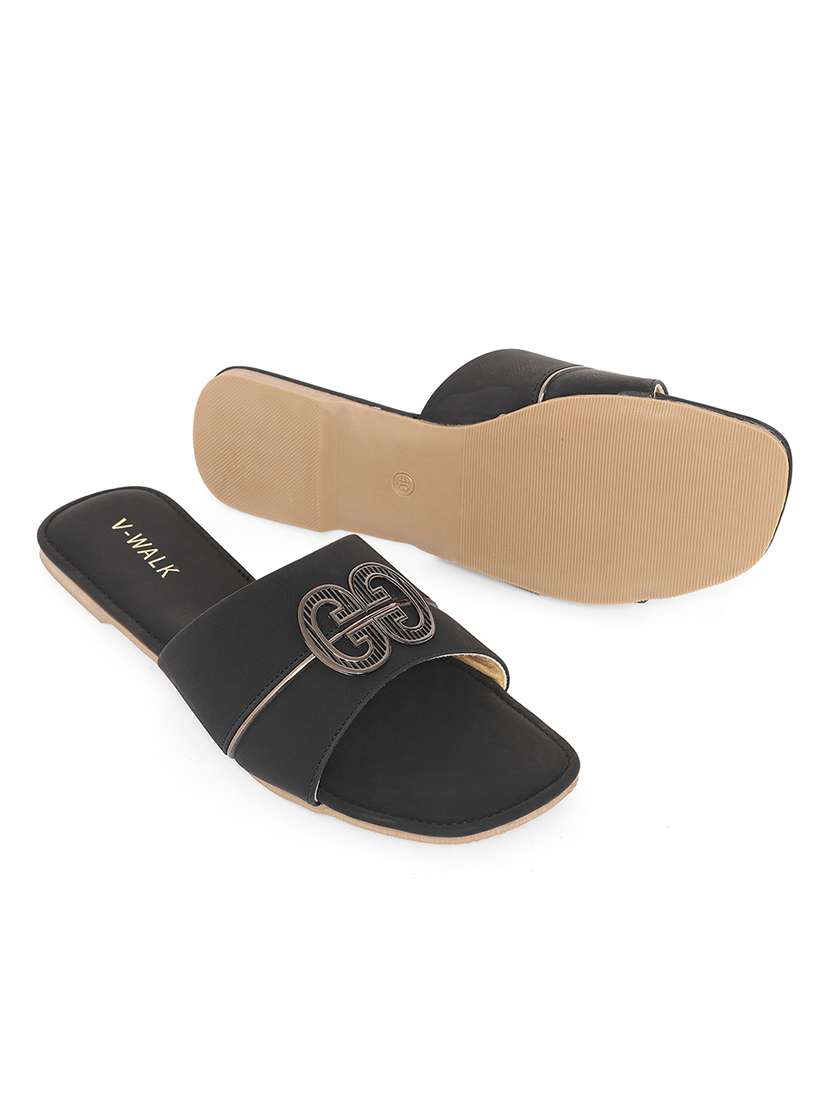 women solid slip on flat sandal - 22331921 -  Standard Image - 4
