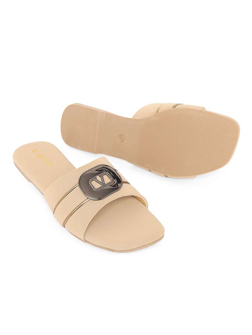 women solid slip on flat sandal - 22331923 -  Standard Image - 4