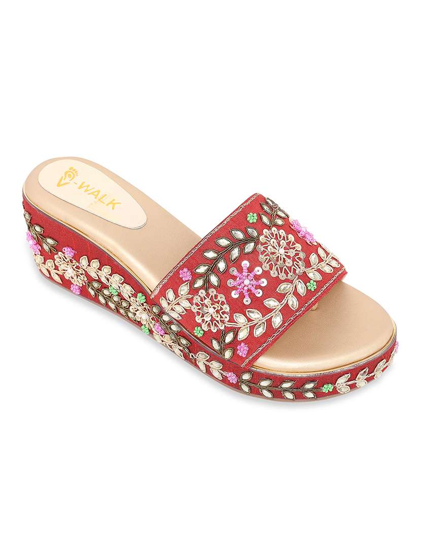 women embellished slip on wedges - 22331925 -  Standard Image - 1