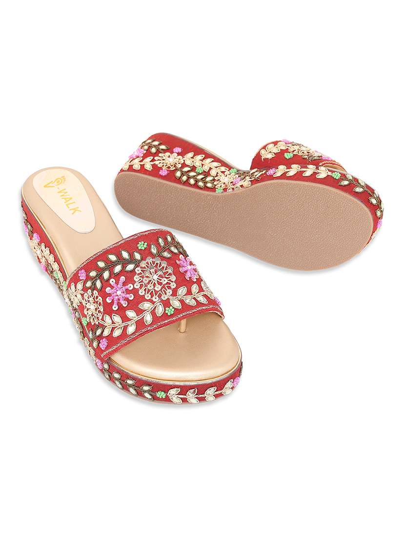 women embellished slip on wedges - 22331925 -  Standard Image - 4