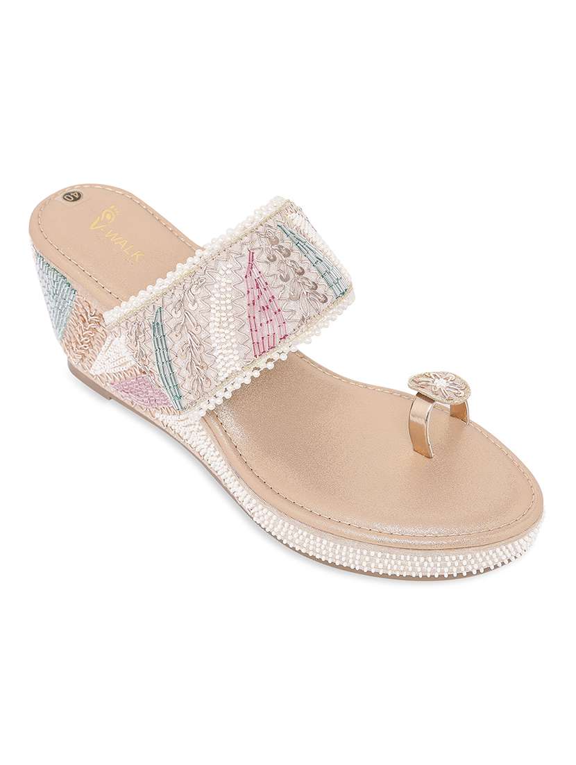 women embellished one toe wedges - 22331933 -  Standard Image - 1