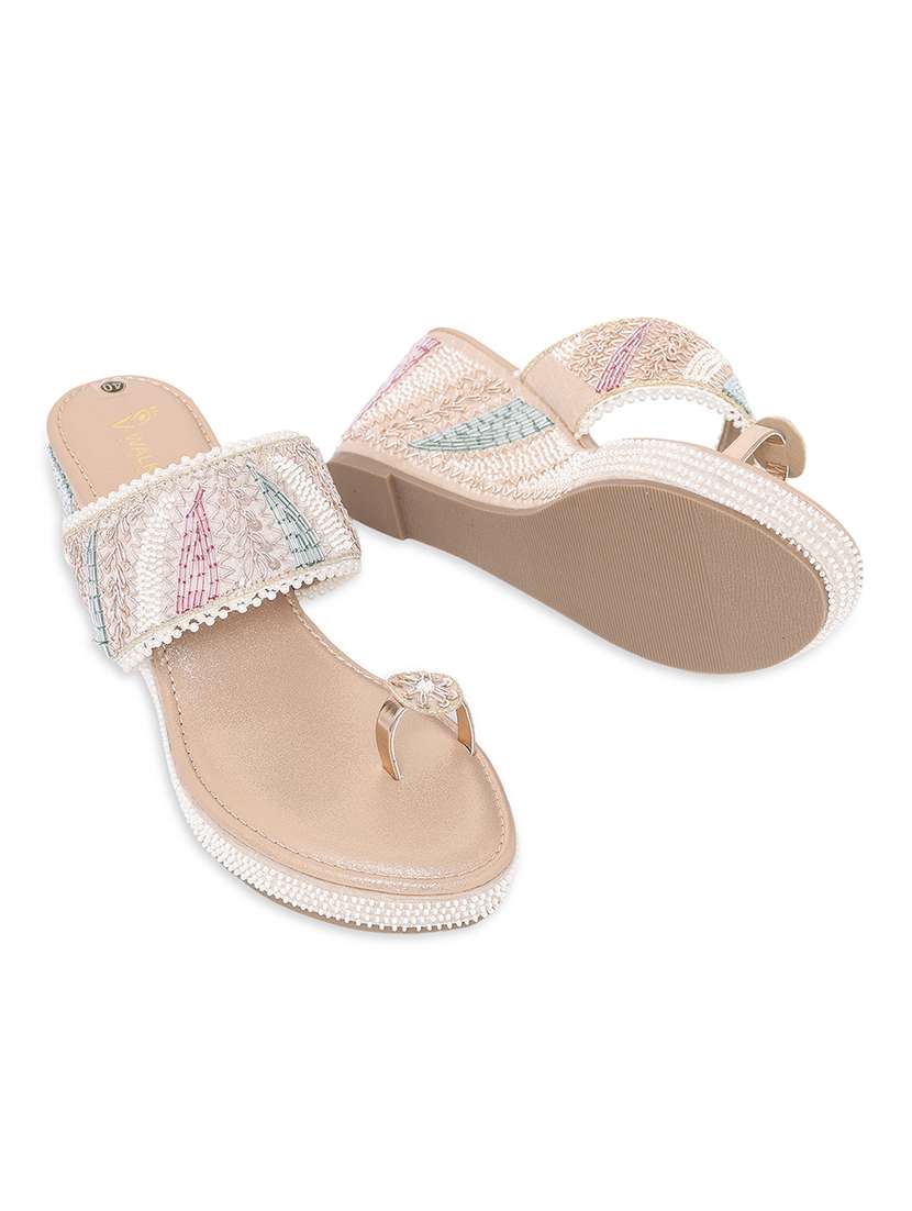 women embellished one toe wedges - 22331933 -  Standard Image - 4