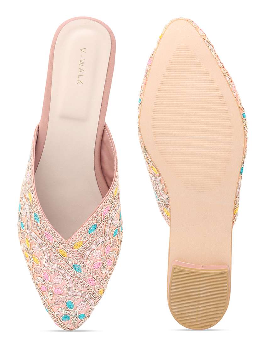 women embroidered slip on flat mules - 22331944 -  Standard Image - 4