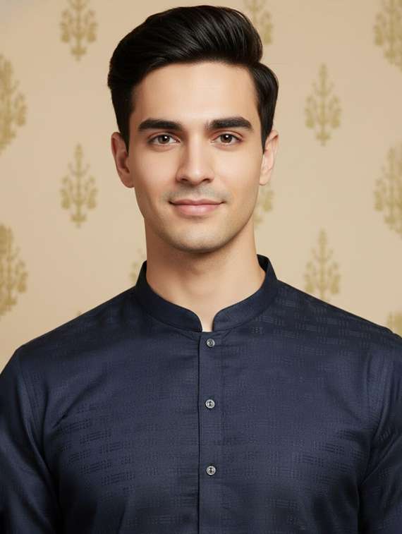 men self design mandarin neck long kurta - 22332142 -  Standard Image - 4