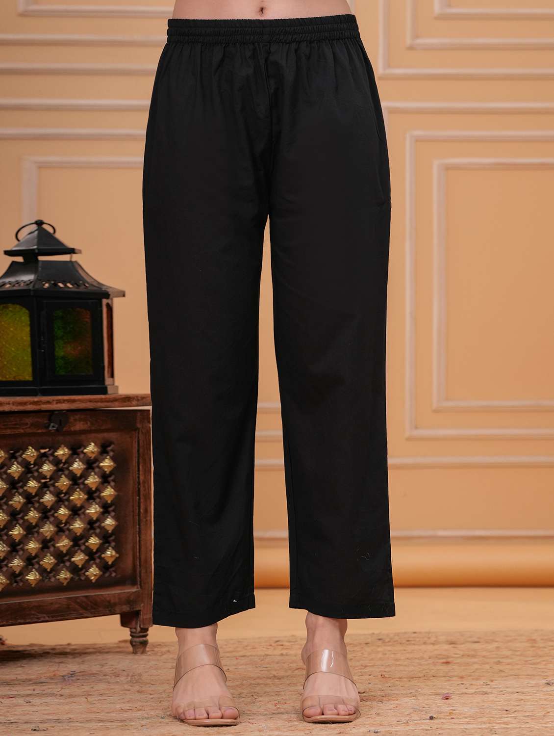 women solid with work round neck kurta pant with dupatta set - 22332264 -  Standard Image - 4