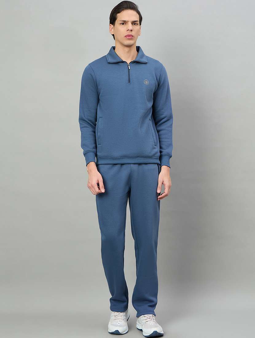 men solid long sleeve full length track suit - 22332352 -  Standard Image - 1