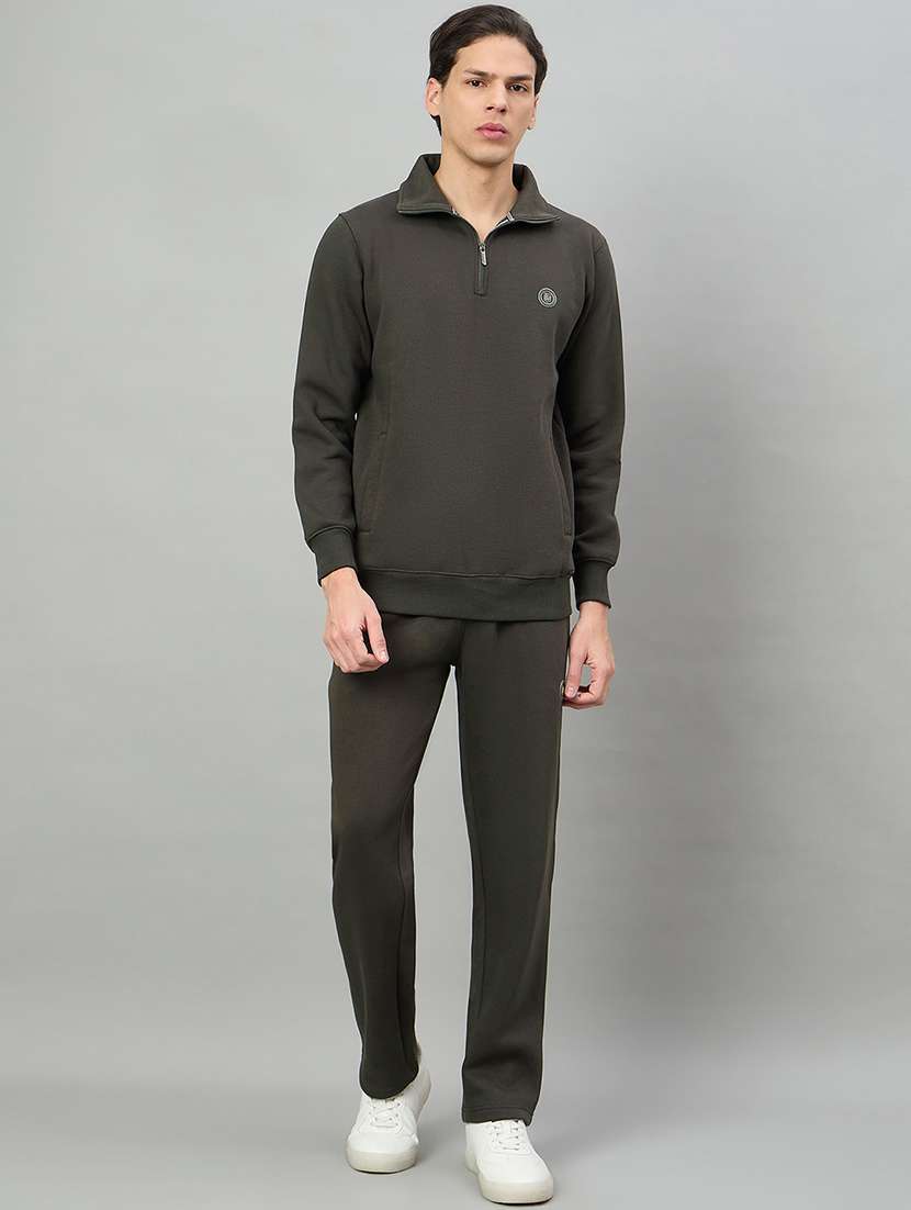 men solid long sleeve full length track suit - 22332353 -  Standard Image - 1