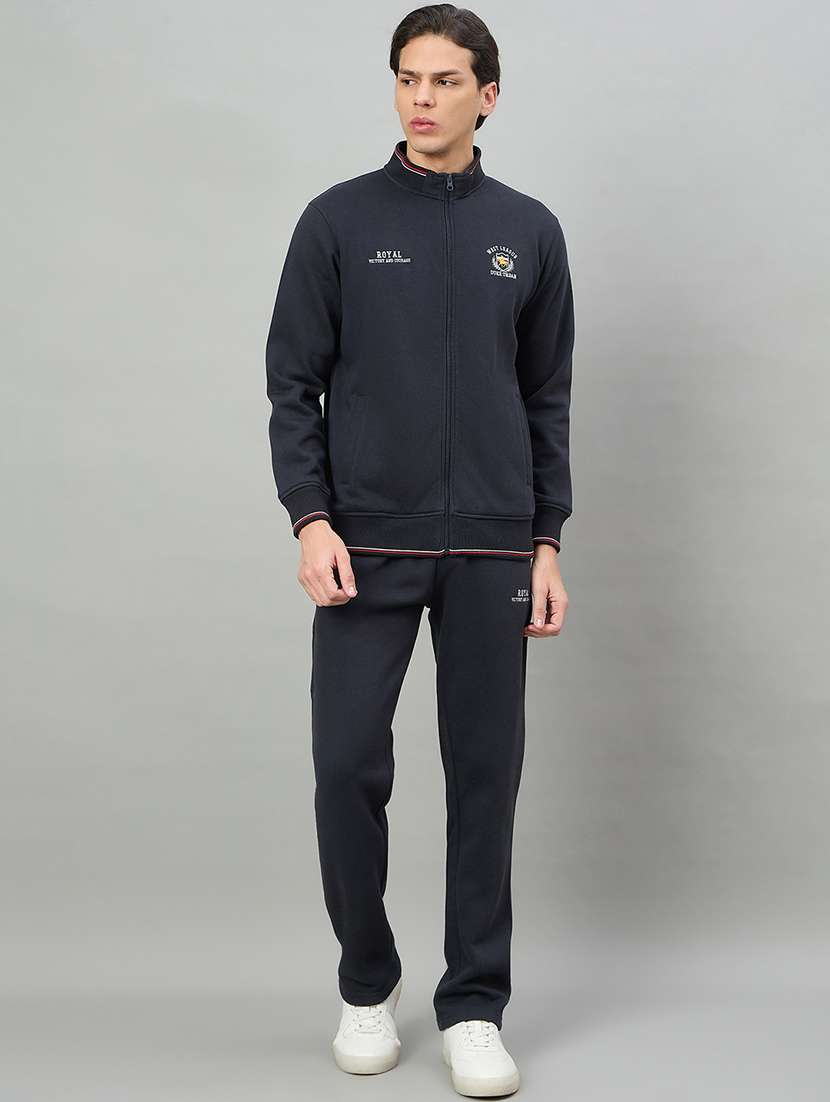men solid long sleeve full length track suit - 22332359 -  Standard Image - 1