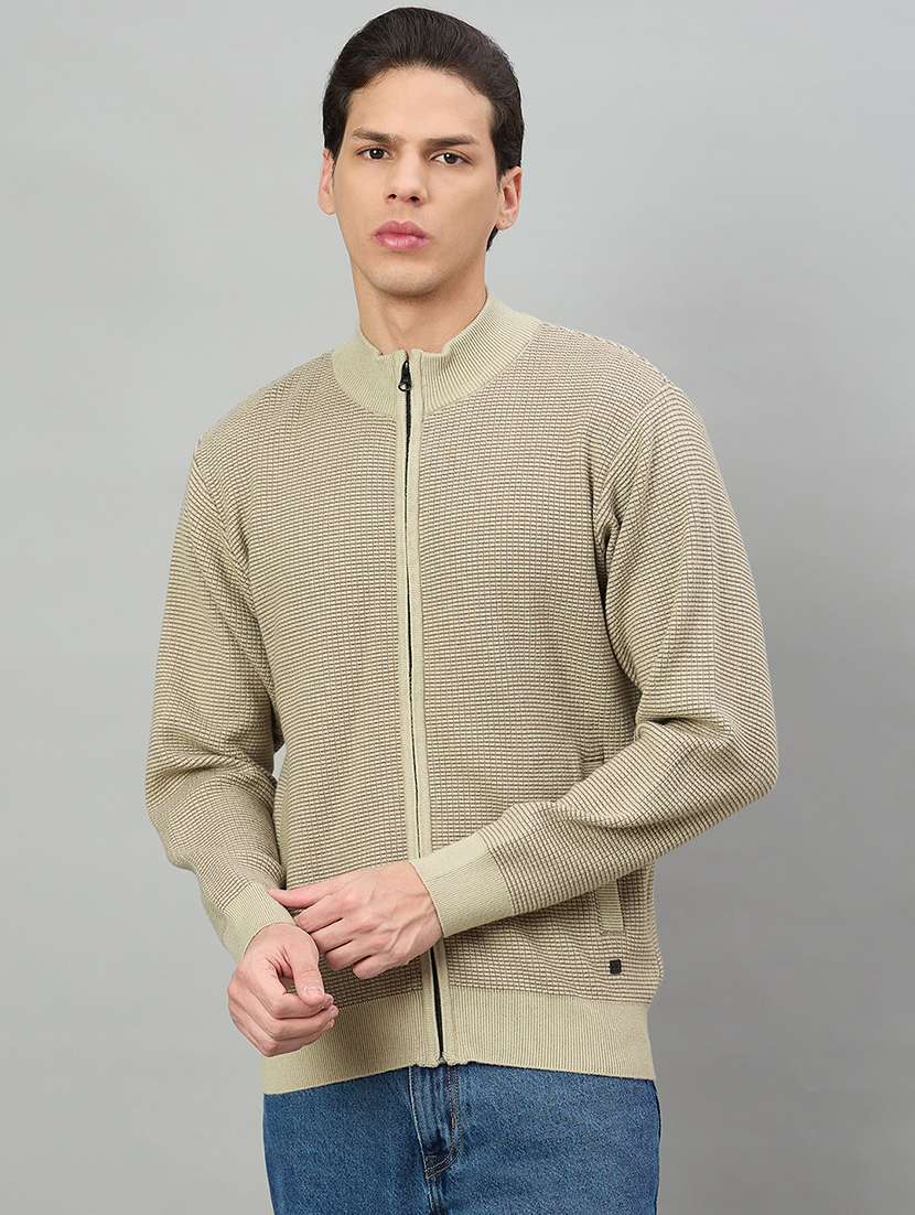 men self design long sleeve cardigan - 22332363 -  Standard Image - 1