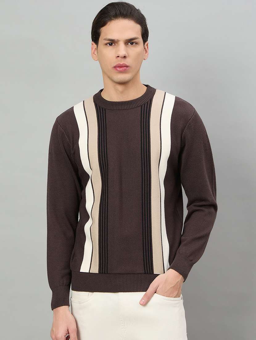 men striped long sleeve regular fit pullover  - 22332365 -  Standard Image - 1