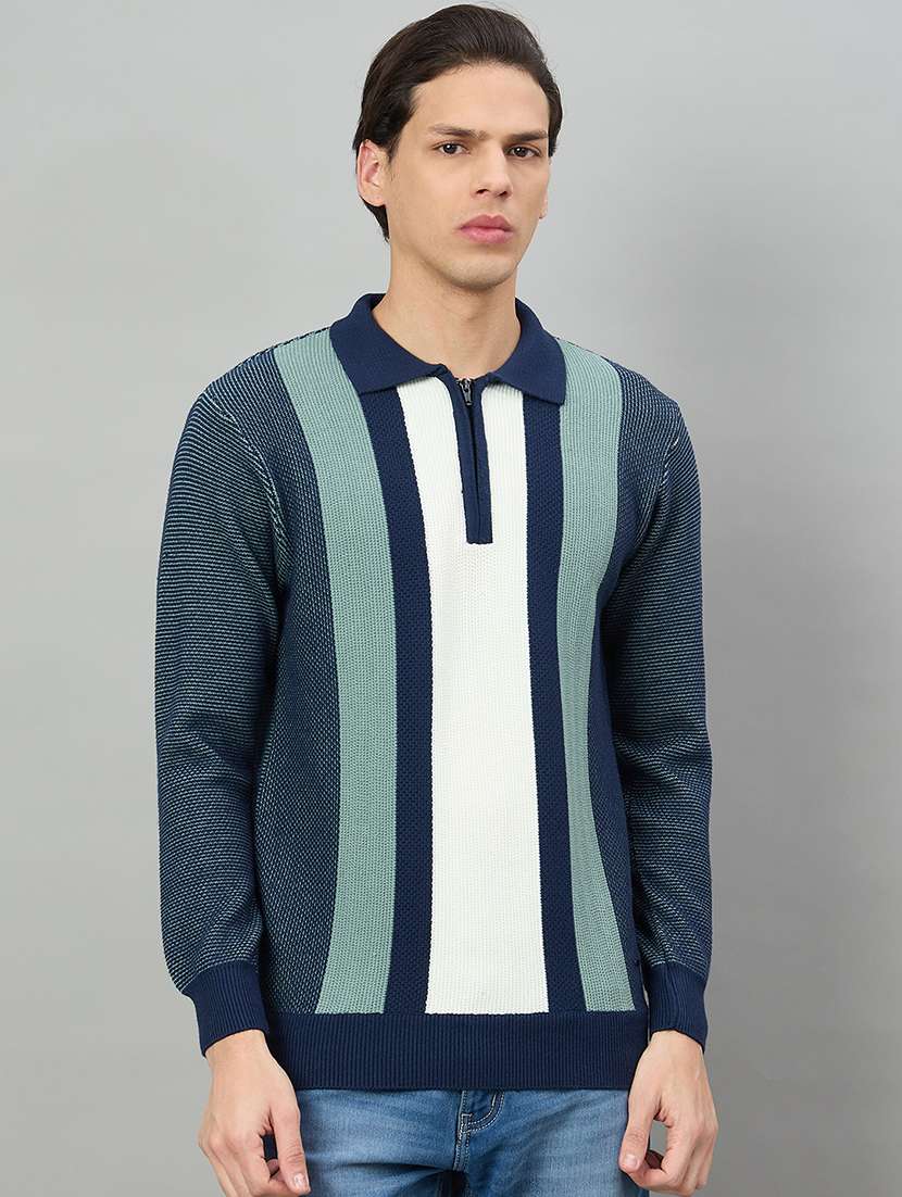 men striped long sleeve regular fit pullover  - 22332368 -  Standard Image - 1