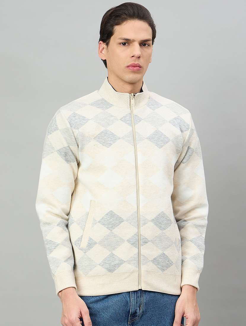 men geometric long sleeve reversible bomber jacket - 22332370 -  Standard Image - 1