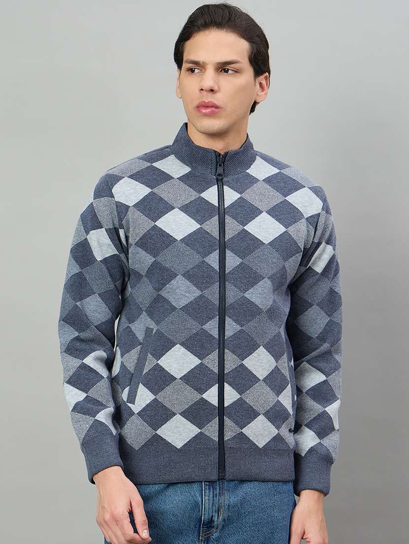 men geometric long sleeve reversible bomber jacket - 22332371 -  Standard Image - 1
