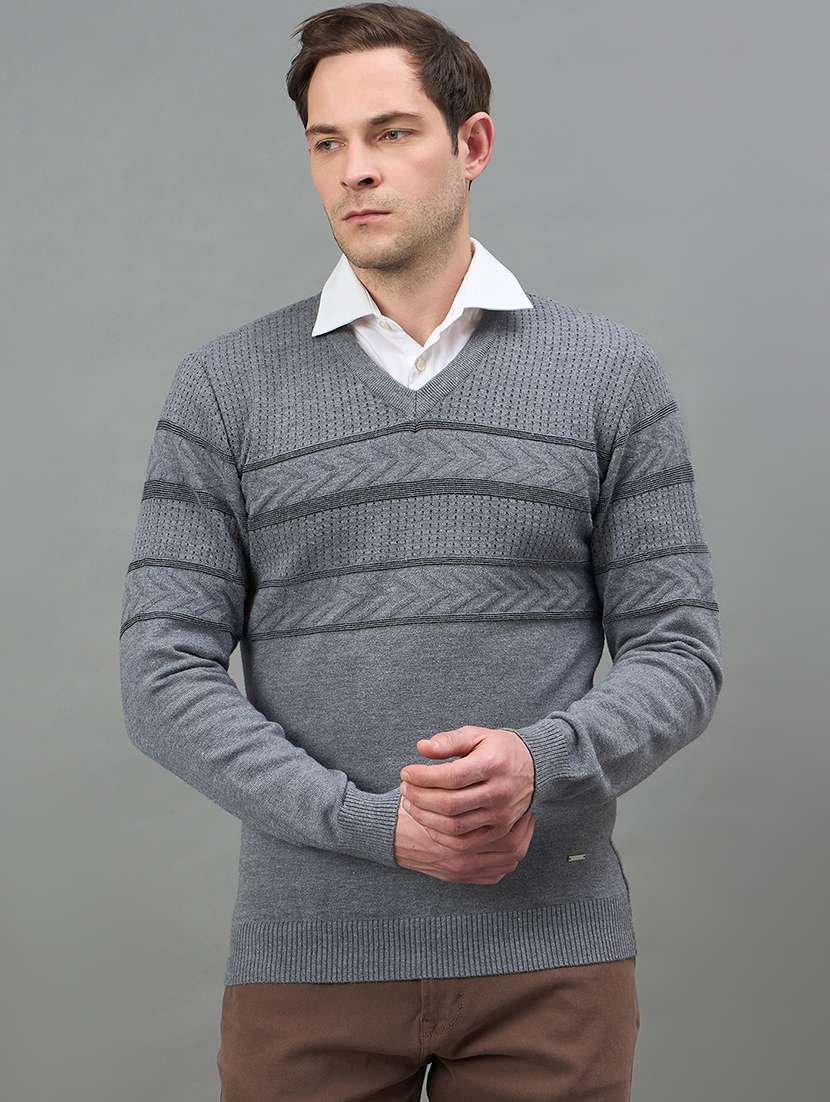 men self design long sleeve regualr fit pullover - 22332378 -  Standard Image - 1