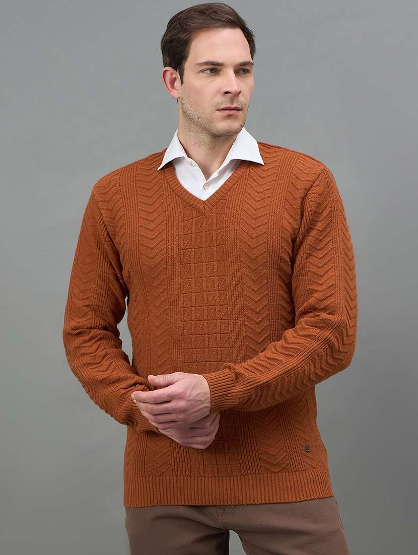 men self design long sleeve regualr fit pullover - 22332380 -  Standard Image - 1