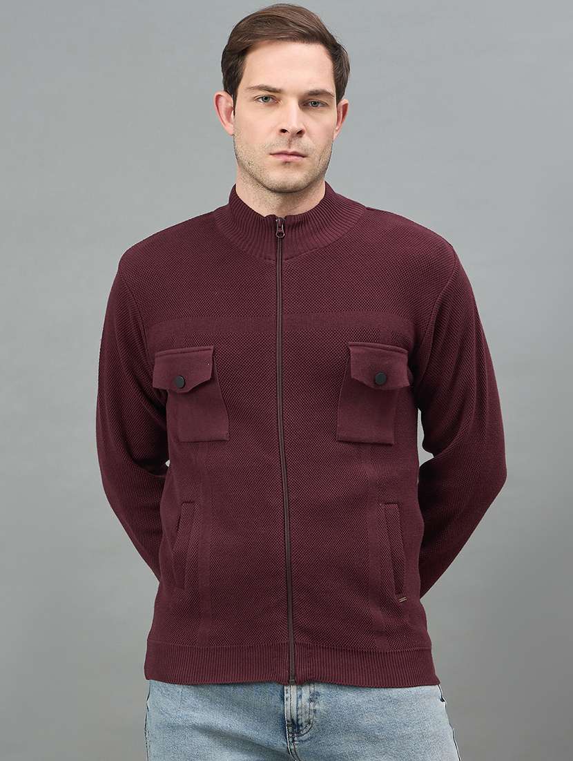men self design long sleeve regualr fit cardigan - 22332381 -  Standard Image - 1