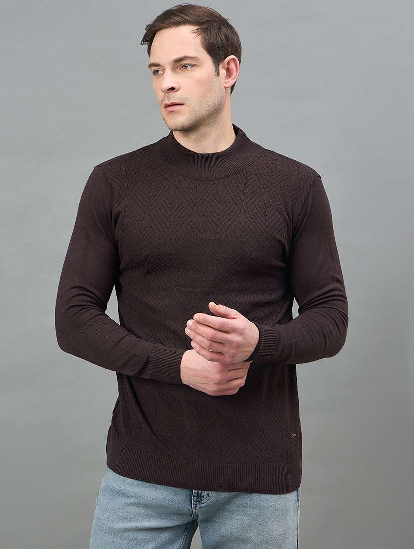 men self design long sleeve regualr fit pullover - 22332382 -  Standard Image - 1