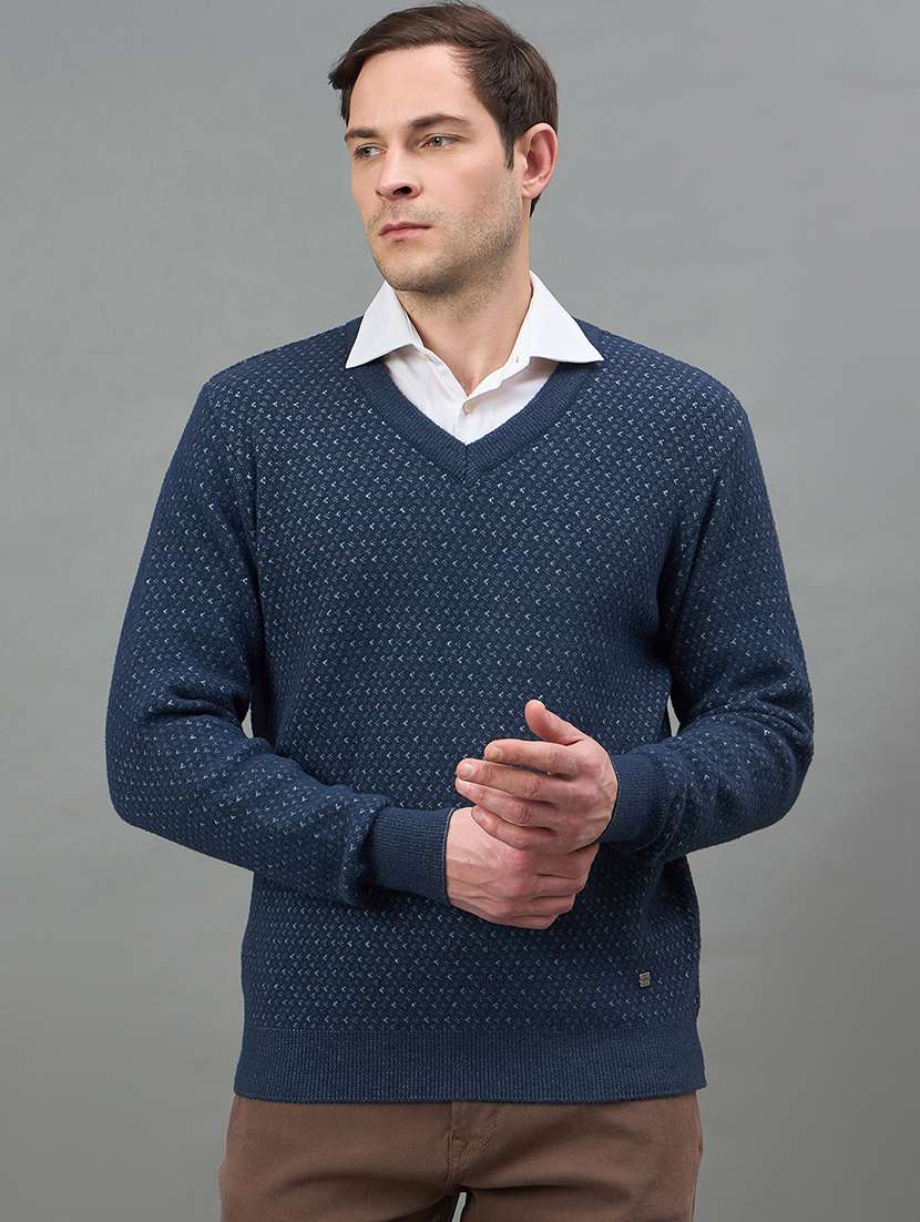 men self design long sleeve regualr fit pullover - 22332383 -  Standard Image - 1