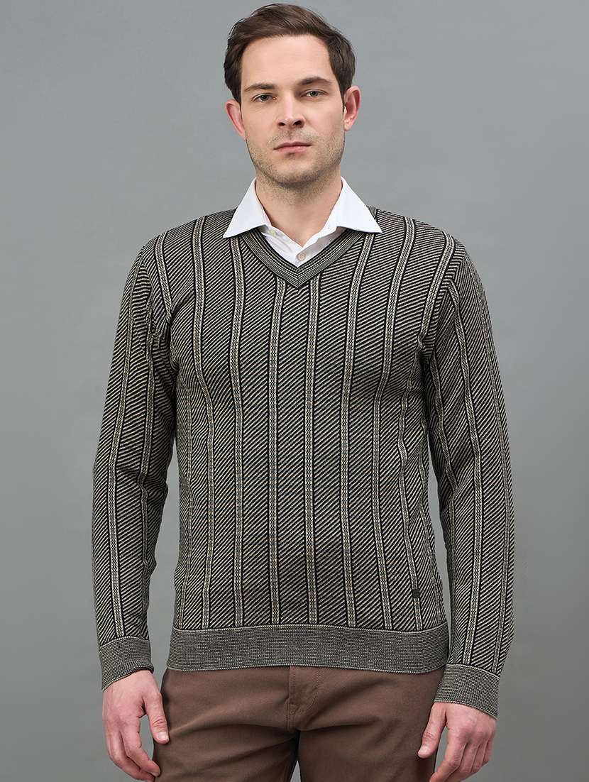 men self design long sleeve regualr fit pullover - 22332385 -  Standard Image - 1