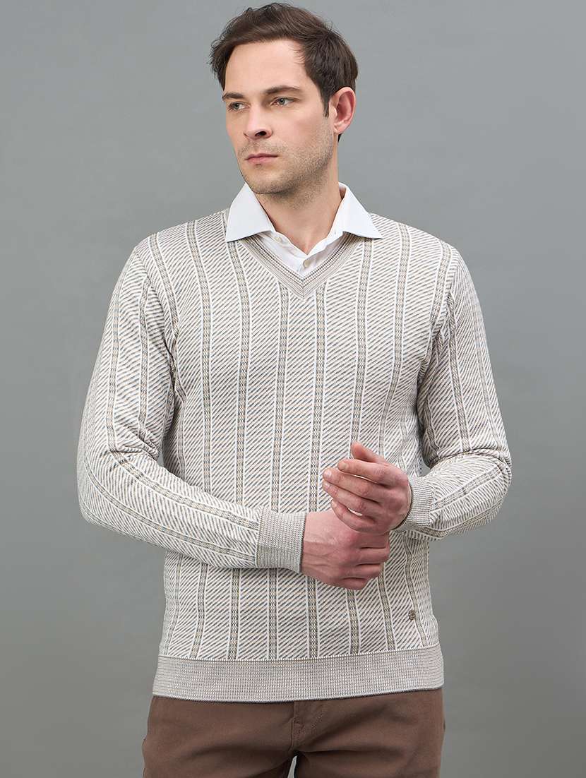 men self design long sleeve regualr fit pullover - 22332386 -  Standard Image - 1