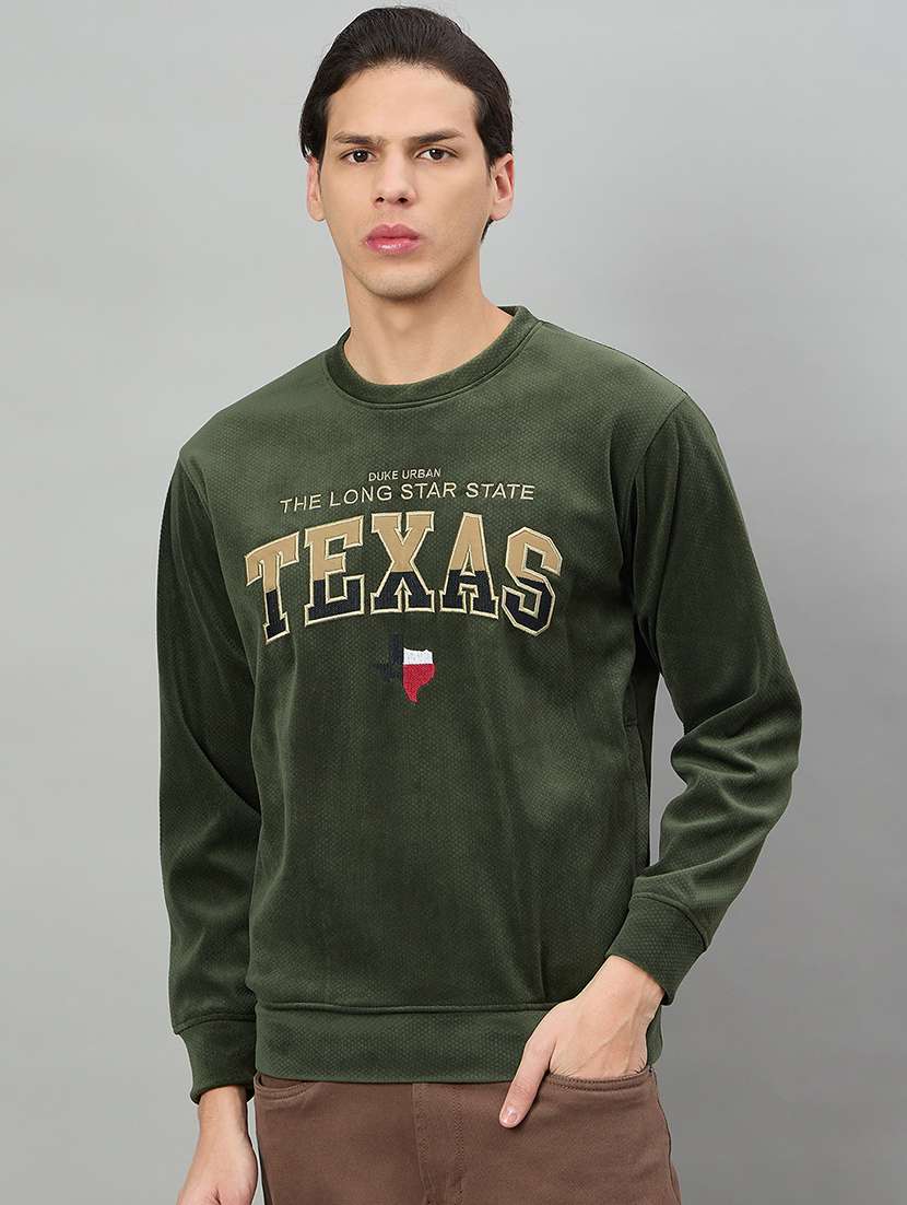 men typographic long sleeve regular fit sweatshirt - 22332393 -  Standard Image - 1