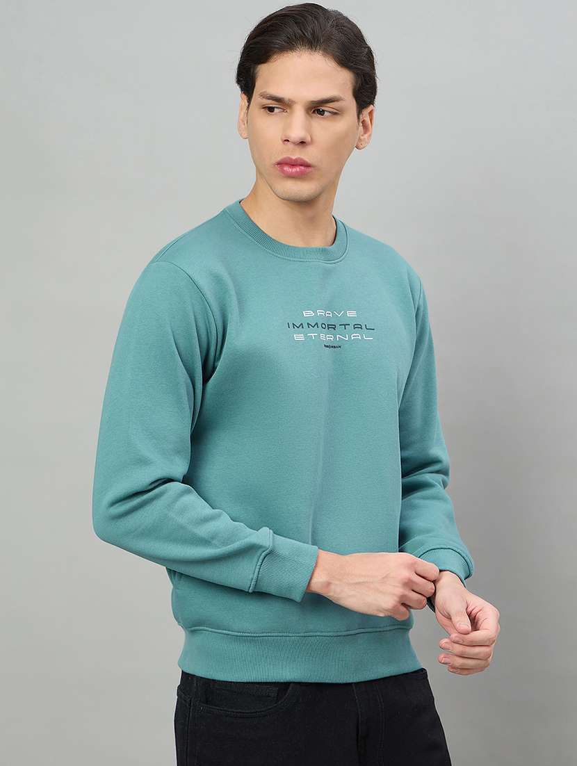men typographic long sleeve regular fit sweatshirt - 22332401 -  Standard Image - 1