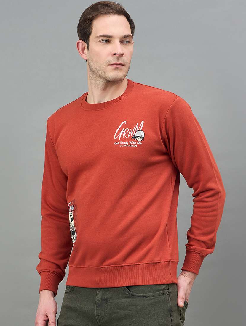 men printed long sleeve regular fit sweatshirt - 22332410 -  Standard Image - 1