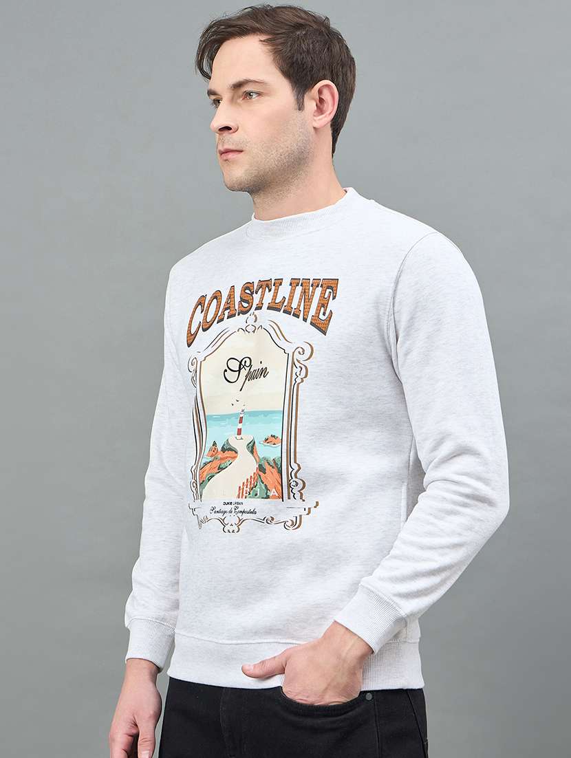 men printed long sleeve regular fit sweatshirt - 22332418 -  Standard Image - 1