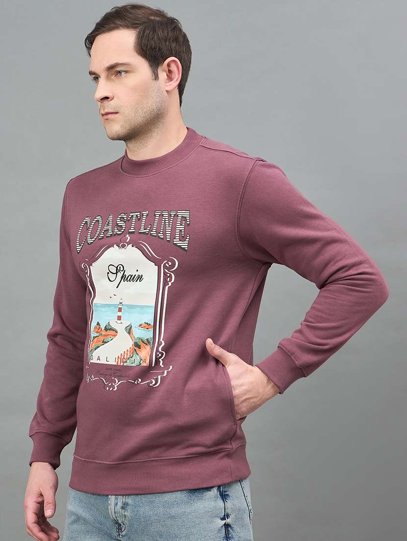 men printed long sleeve regular fit sweatshirt - 22332419 -  Standard Image - 1