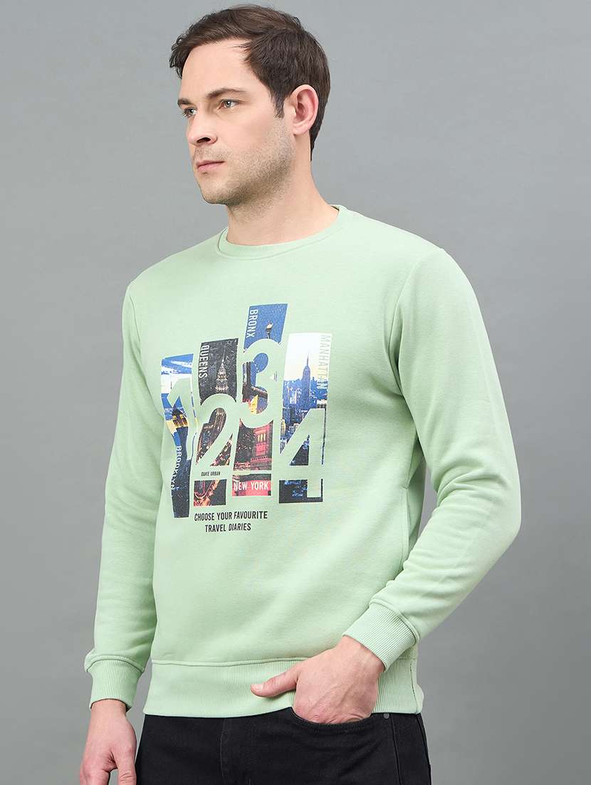 men printed long sleeve regular fit sweatshirt - 22332424 -  Standard Image - 1