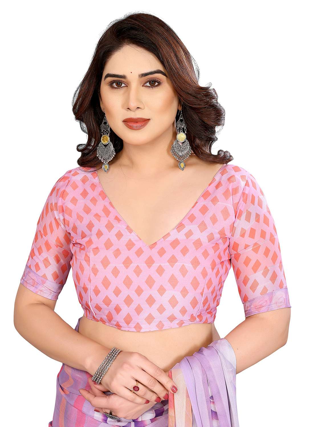 women printed casual wear saree with blouse - 22332455 -  Standard Image - 4