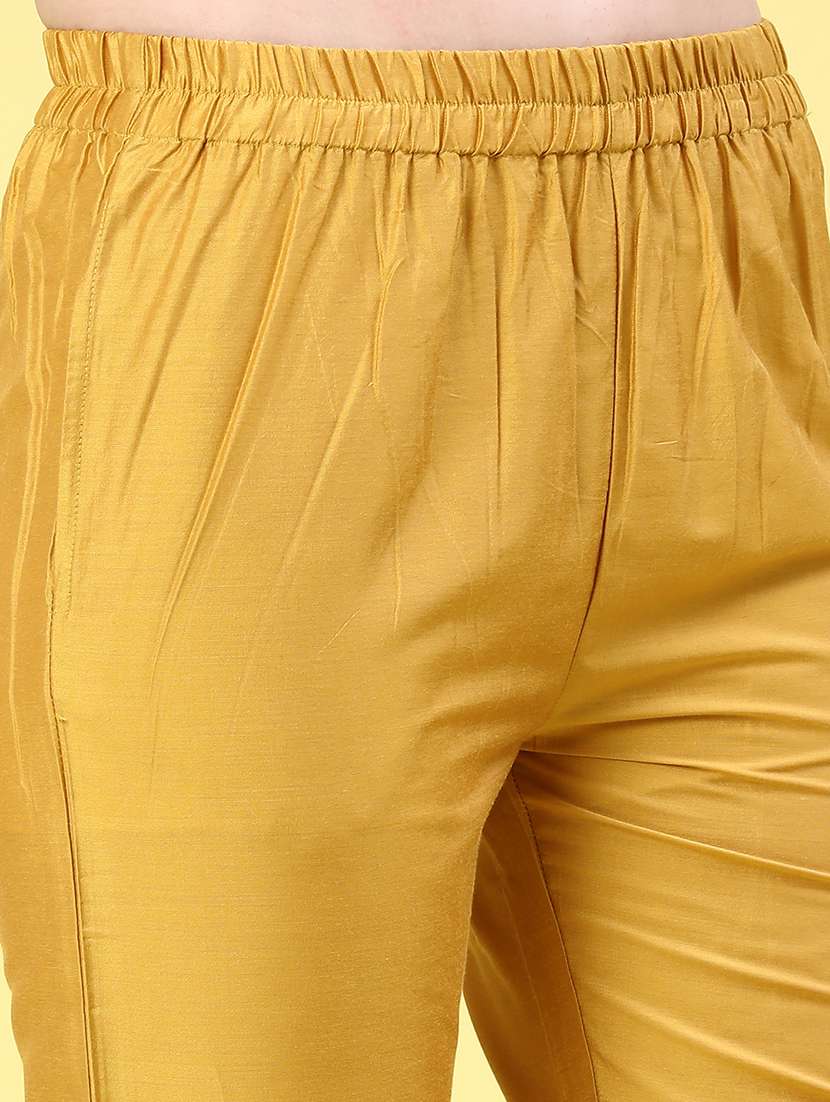 Mustard Cotton Tapered Pant - 22334135 -  Standard Image - 1