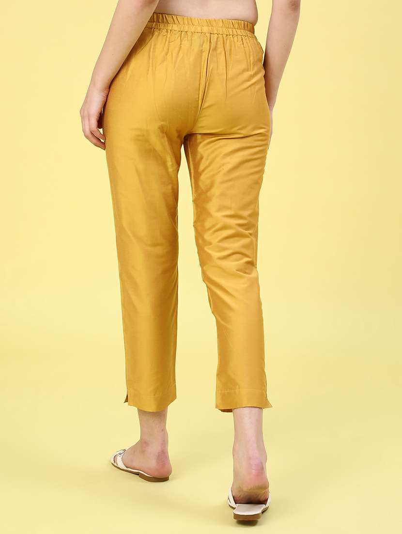 Mustard Cotton Tapered Pant - 22334135 -  Standard Image - 4