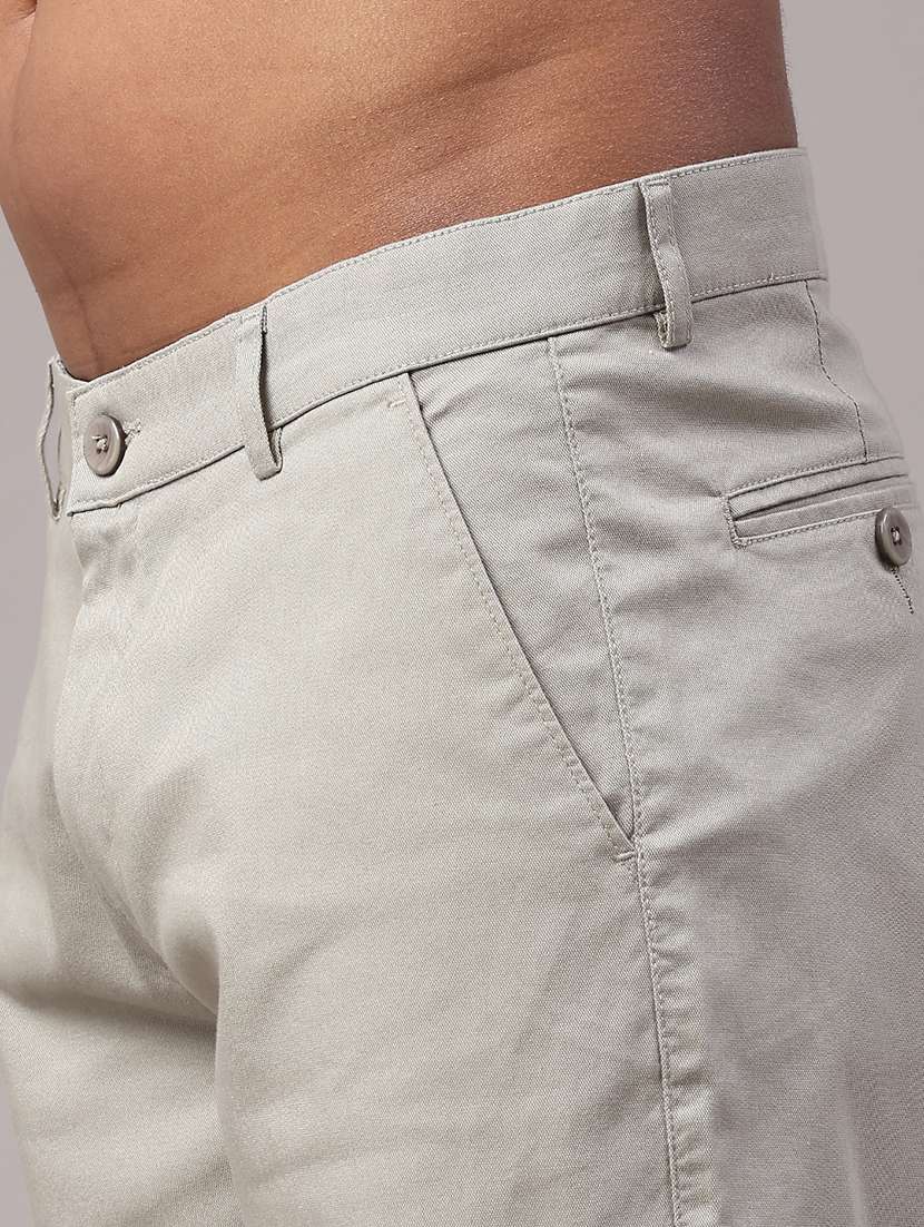men solid mid rise chinos casual trouser - 22334253 -  Standard Image - 1