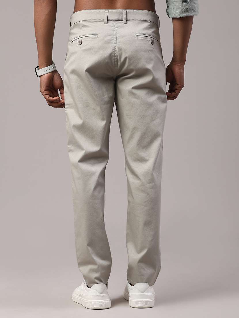 men solid mid rise chinos casual trouser - 22334253 -  Standard Image - 4