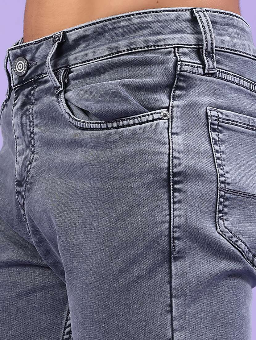 men plain mid rise full length jeans - 22334305 -  Standard Image - 1