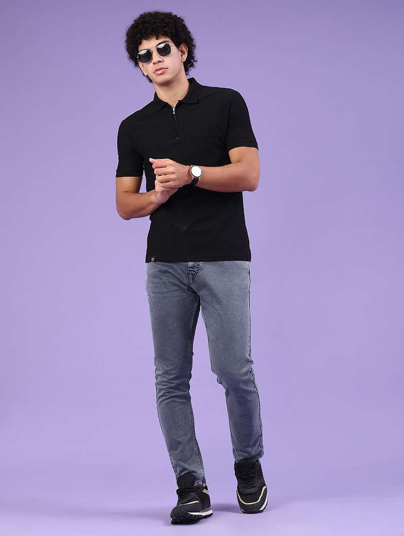 men plain mid rise full length jeans - 22334305 -  Standard Image - 4