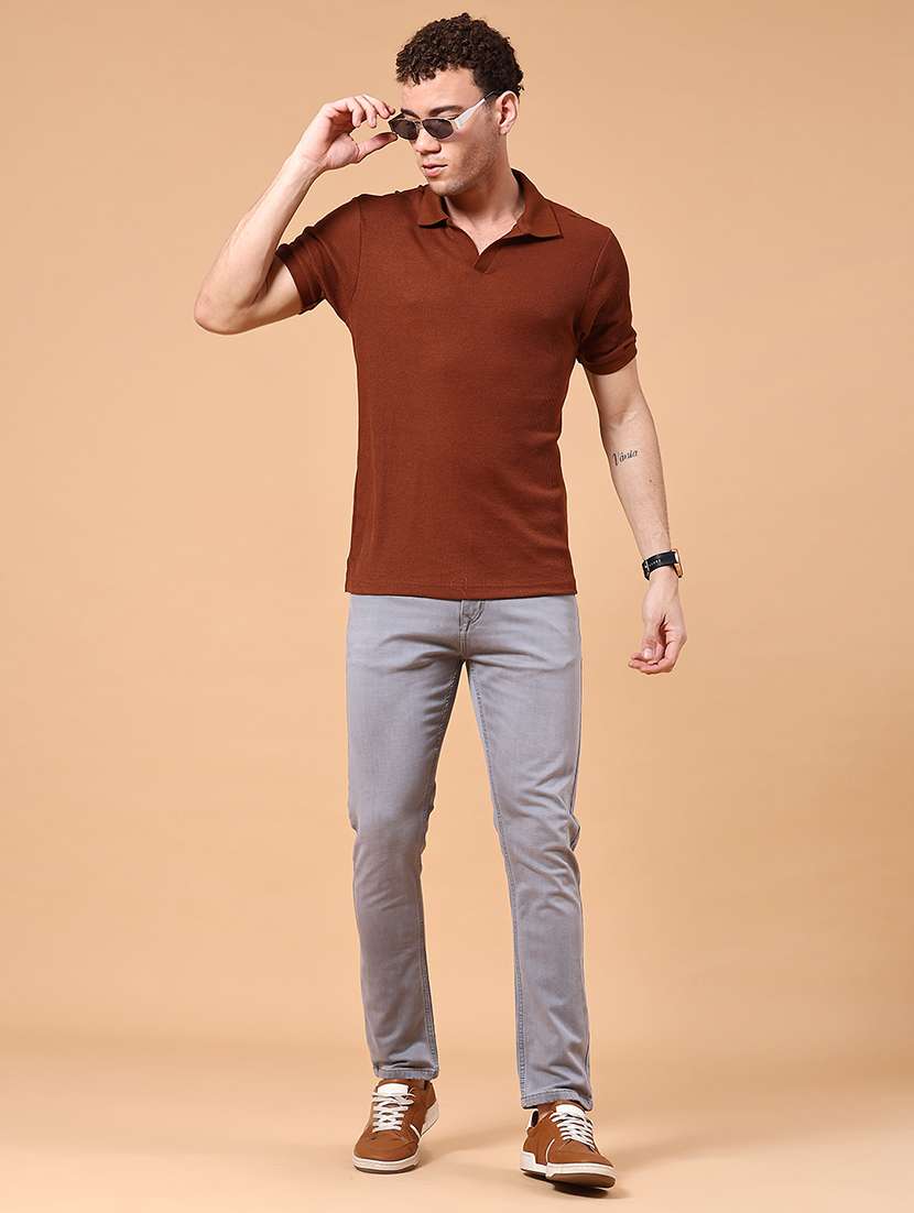 men plain mid rise full length jeans - 22334308 -  Standard Image - 4