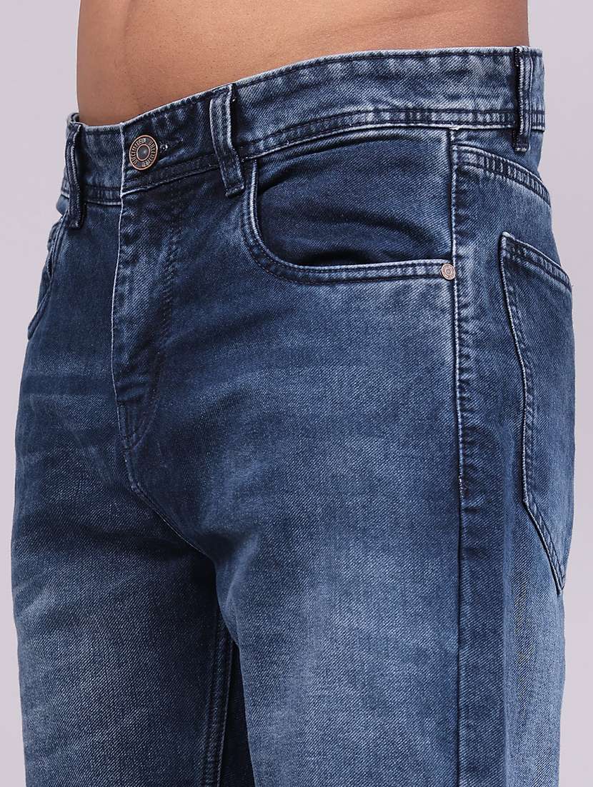 Men Washed Mid Rise Full Length Straight Jeans - 22334374 -  Standard Image - 1