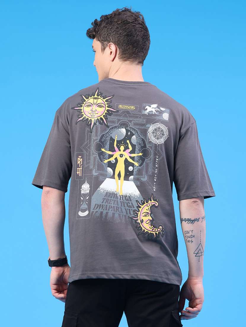 men printed short sleeve oversized t-shirt