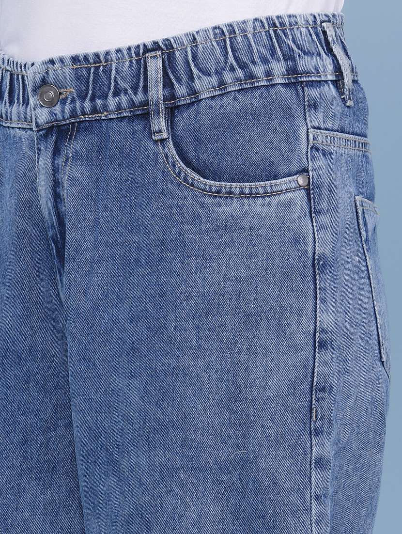 women washed mid rise slouchy jeans - 22334676 -  Standard Image - 1