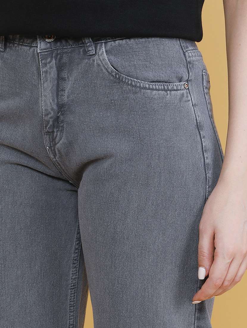 women solid high rise straight jeans - 22334677 -  Standard Image - 1