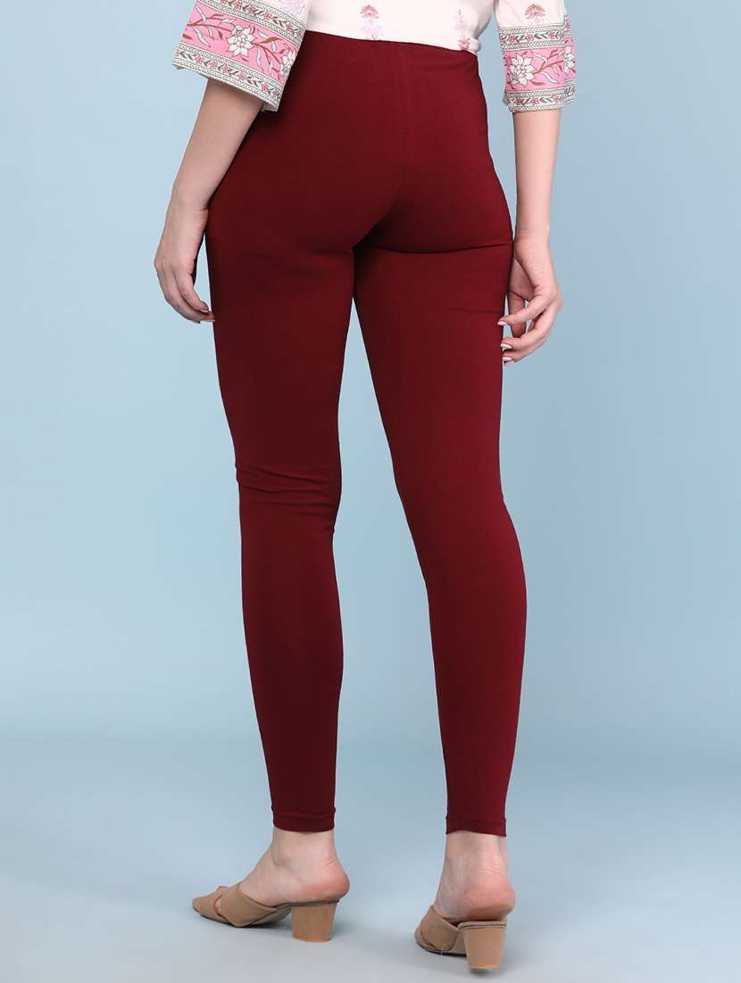maroon cotton leggings - 22335188 -  Standard Image - 4