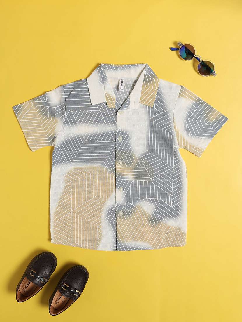 boys printed short sleeves casual shirt - 22335312 -  Standard Image - 1
