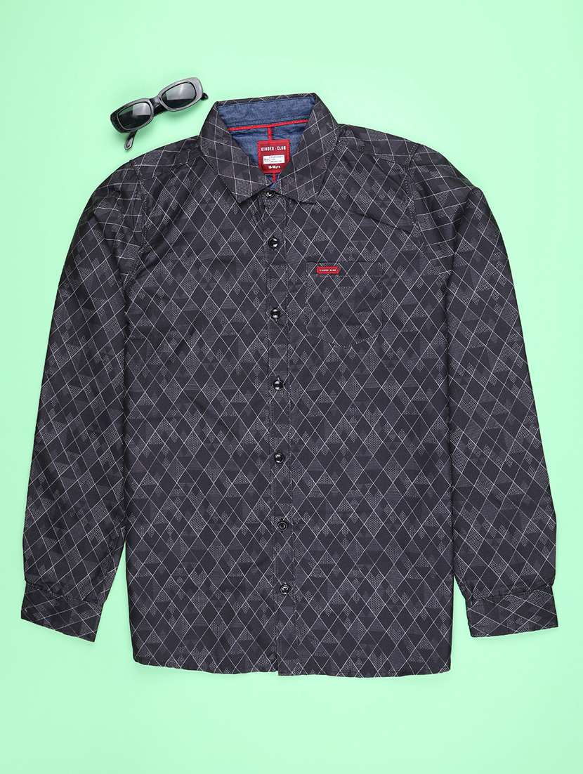 boys printed long sleeve collared shirt - 22335319 -  Standard Image - 1